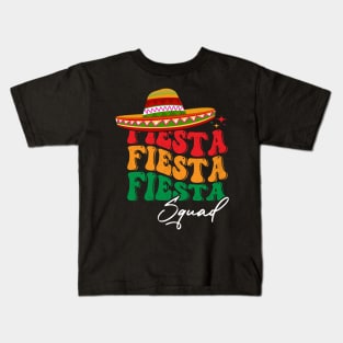 Retro Groovy Cinco de Mayo Fiesta Squad Family Matching Kids T-Shirt